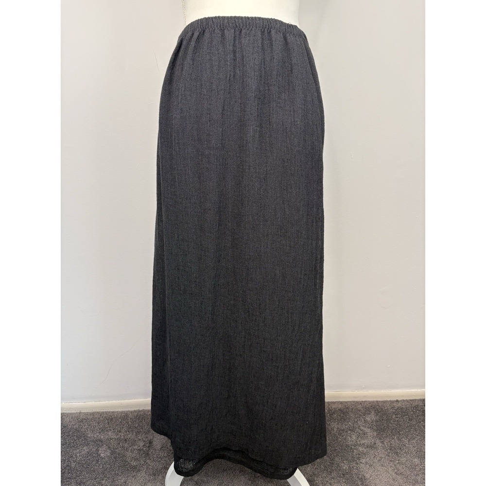 Vtg Hino & Malee Sz Small Maxi Skirt Lagenlook Elastic Waist Asymmetric Origami‎